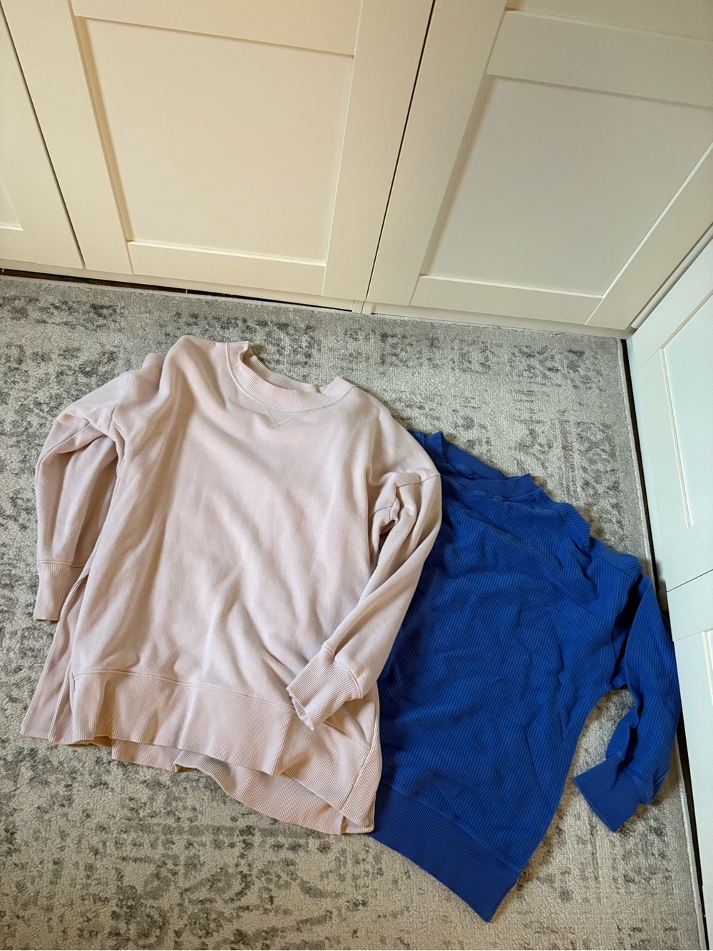 Aerie Cozy Loungewear Sweater Bundle - Light Pink (M) and Bright Blue (S)